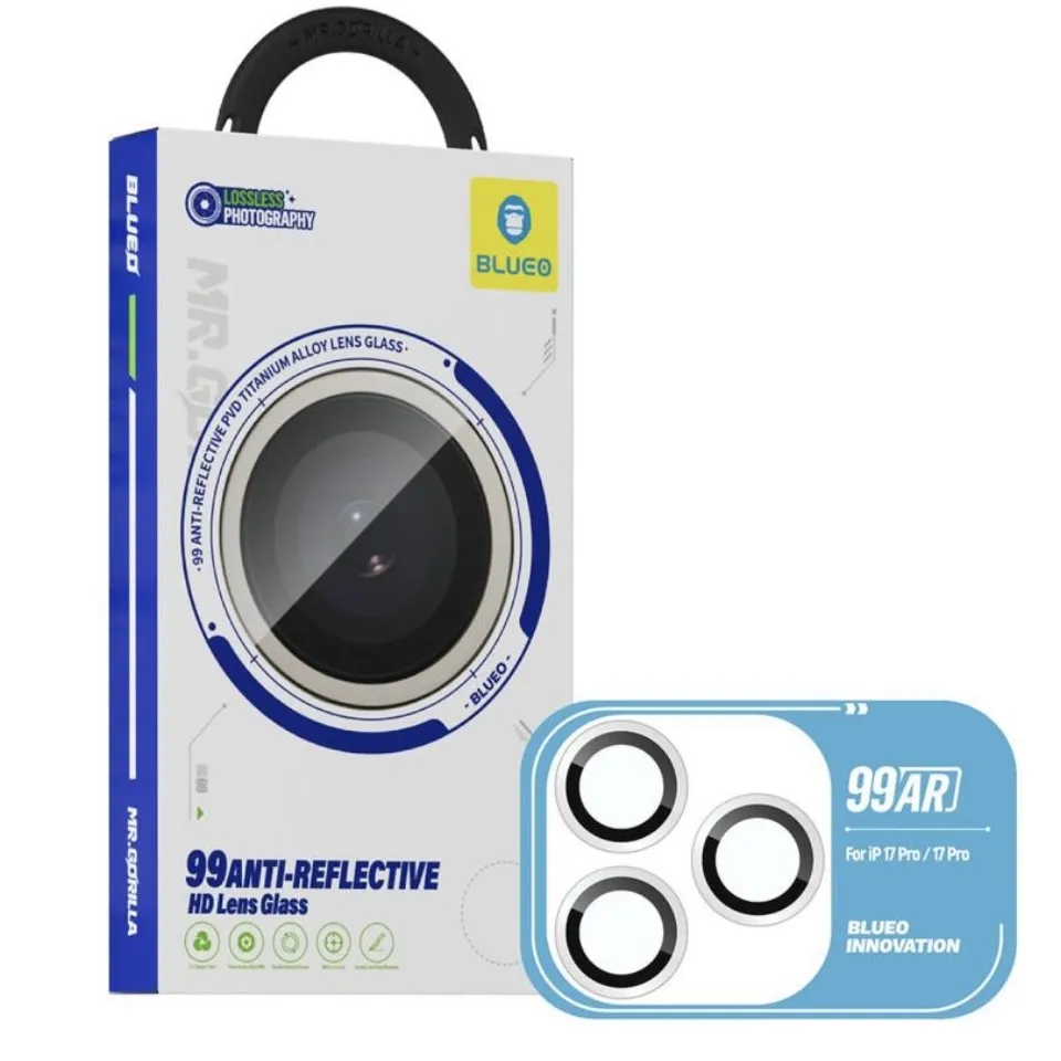 Защитное стекло камеры BlueO на iPhone 17 Pro/17 Pro Max, прозрачный